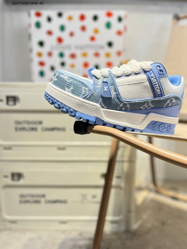 路易威登 Louis Vuitton Lv新款“胖丁”Lv Trainer最新配色运动鞋 L家 Trainer 小牛皮 篮球鞋风格运动鞋 该鞋由艺术总监 Vir