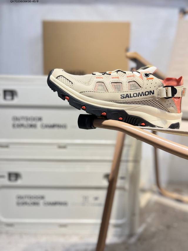 Salomon萨洛蒙 Techamphibian 5 圆头舒适 透气速干抓地溯溪鞋 男女同款 Salomon诞生于1947年的法国阿尔卑斯山区，全球知名的户外运