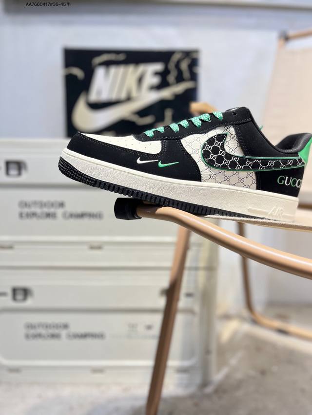古驰 X Nk Air Force 1'07 Low 空军一号低帮休闲板鞋 #定制皮料 原楦原纸板 纯正空军版型 高清洁度 内置全掌气垫Kj1688 Aa766