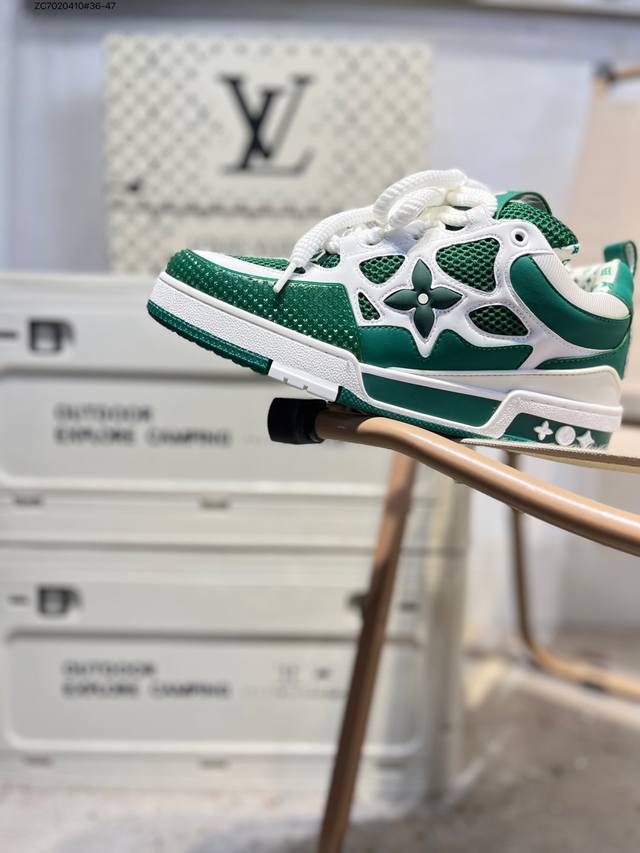 广东原厂# 路易威登 Louis Vuitton Lv路易威登板鞋 新款 Lv Trainer最新配色运动鞋 L家 篮球鞋风格运动鞋 该鞋由艺术总监 Virgi