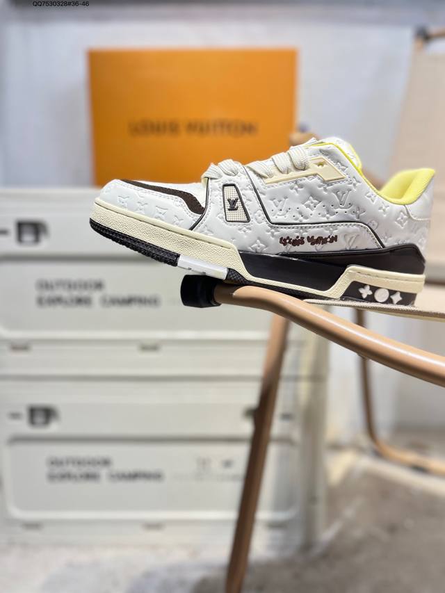 路易威登 Louis Vuitton Lv路易威登板鞋 新款 Lv Trainer最新配色运动鞋 L家 篮球鞋风格运动鞋 该鞋由艺术总监 Virgil Ablo