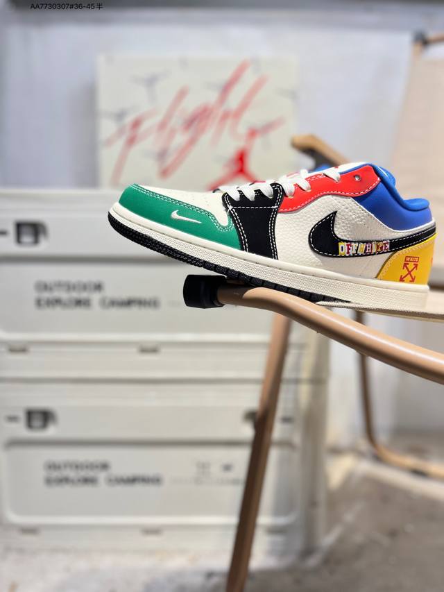 公司级头层皮乔丹Air Jordan 1 Low Aj1低帮系列篮球鞋 官方同步配色 原装级产物 #拒绝公底 立体鞋型 细节完美 高清洁度Lb8888 Aa77