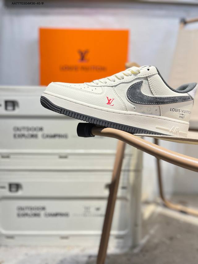 Lv X Nk Air Force 1'07 Low 空军一号低帮休闲板鞋 #定制皮料 原楦原纸板 纯正空军版型 高清洁度 内置全掌气垫Mz9588 Aa777