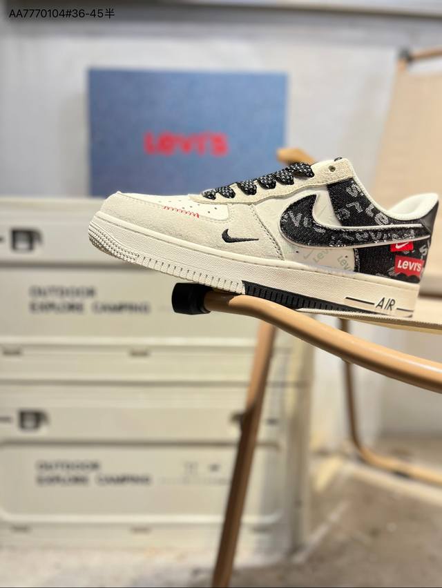 李维斯 X Nk Air Force 1'07 Low 空军一号低帮休闲板鞋 #定制皮料 原楦原纸板 纯正空军版型 高清洁度 内置全掌气垫Mz9588 Aa77