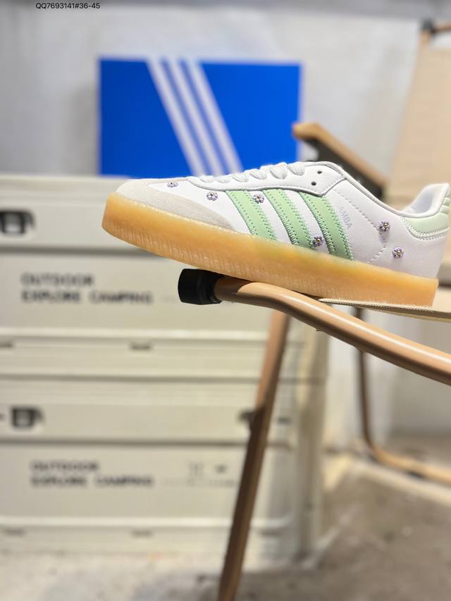 Adidas Originals Samba Xlg 桑巴舞系列 阿迪达斯 三叶草 绅士德训足球风百搭低帮休闲运动板鞋 货号:Ji1348 Qq7693141#
