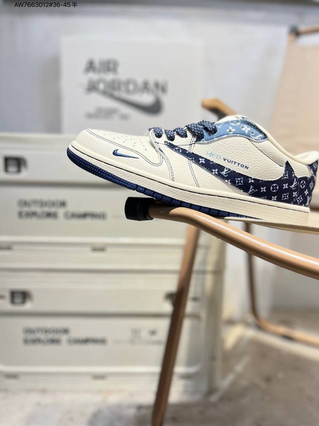 公司级头层皮Lv X 乔丹Air Jordan 1 Low Aj1低帮系列篮球鞋 官方同步配色 原装级产物 #拒绝公底 立体鞋型 细节完美 高清洁度Xd1979