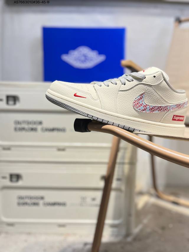 Supreme X 乔丹Air Jordan 1 Low Aj1低帮系列篮球鞋 官方同步配色 原装级产物 #拒绝公底 立体鞋型 细节完美 高清洁度Lr8888