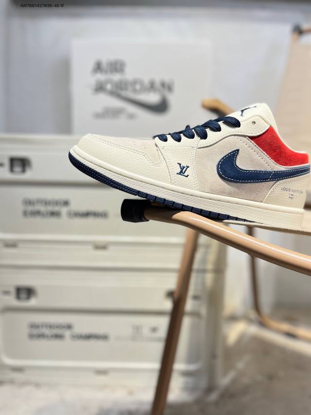 Lv X 乔丹Air Jordan 1 Low Aj1低帮系列篮球鞋 官方同步配色 原装级产物 #拒绝公底 立体鞋型 细节完美 高清洁度Ld8888 Aw766