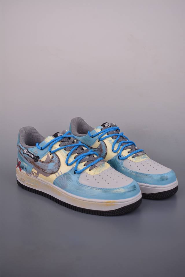 Nike Air Force 1 Low 手绘涂鸦 解构绑带 原楦头原纸板 打造纯正空军版型 专注外贸渠道 全掌内置蜂窝气垫 原盒配件 原厂中底钢印、拉帮完美