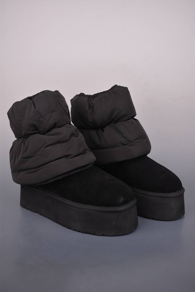 Ugg Classic Mini Dipper puffer 冬季女士 可拆卸式 两用泡芙雪地靴 外贸平台专供版本 组合厚底 轻便防滑 真羊皮毛一体 官方货号: