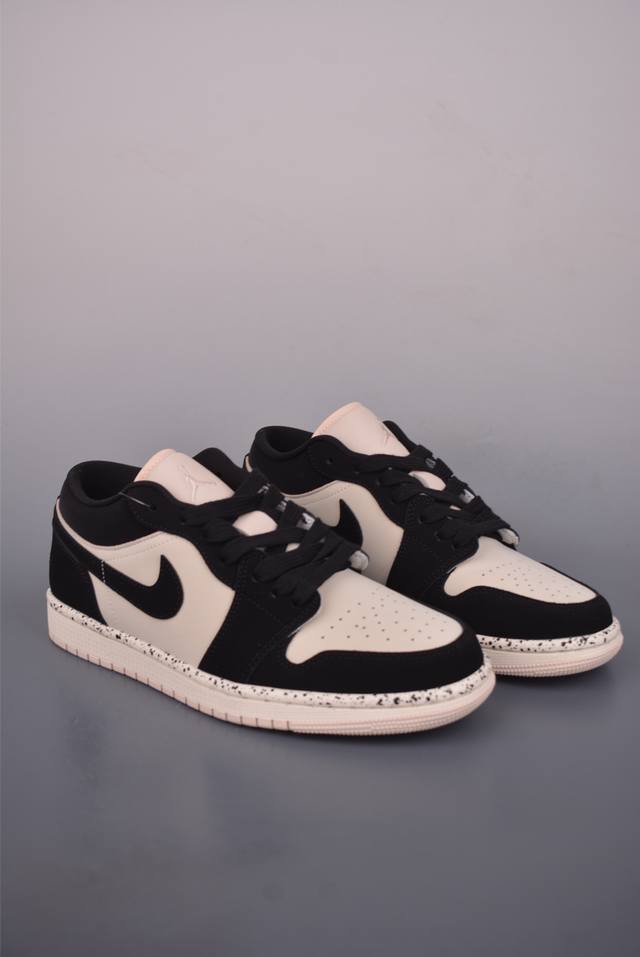Air Jordan 1 Low 泼墨黑粉 Aj1乔1低帮休闲板鞋 同步官方配色 市场唯一独家头层皮打造 原鞋原档案开发 原厂皮料 原档冲孔鞋头 正确满胶鞋垫