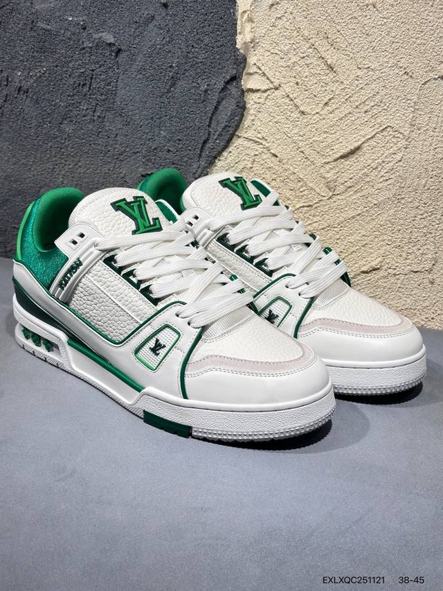 新品上市实拍 全新Lv路易威登Louis Vuitton Trainer Sneaker Low休闲运动文化百搭篮球板鞋Exlxqc251121
