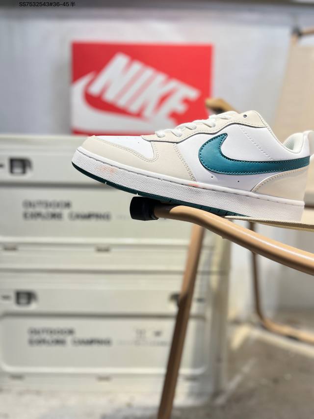 福利特价Nk Court Borough 小空军百搭透气休闲运动板鞋 经典耐用的设计 兼顾舒适脚感和出众风范 演绎匠心之作 结构性的支撑贴合感结合复古篮球设计