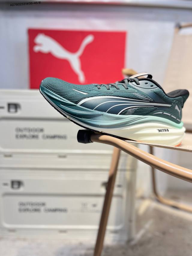 puma Magnify Nitro 3代 puma跑鞋为跑步蓄能，功能性和美观性兼备。搭载 puma Nitro 氮气中底，具备轻量与高缓冲回弹特性，打造柔软