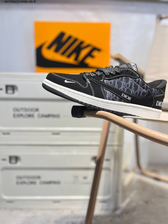 迪奥 X 乔丹Air Jordan 1 Low Aj1低帮系列篮球鞋 官方同步配色 原装级产物 #拒绝公底 立体鞋型 细节完美 高清洁度Jw1188 Aw766