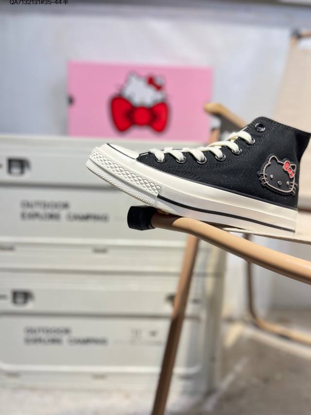 匡威 Converse All Star X Hello Kitty 全新联名限定配色 Kitty猫卡通帆布鞋Qa7132131#35-44半