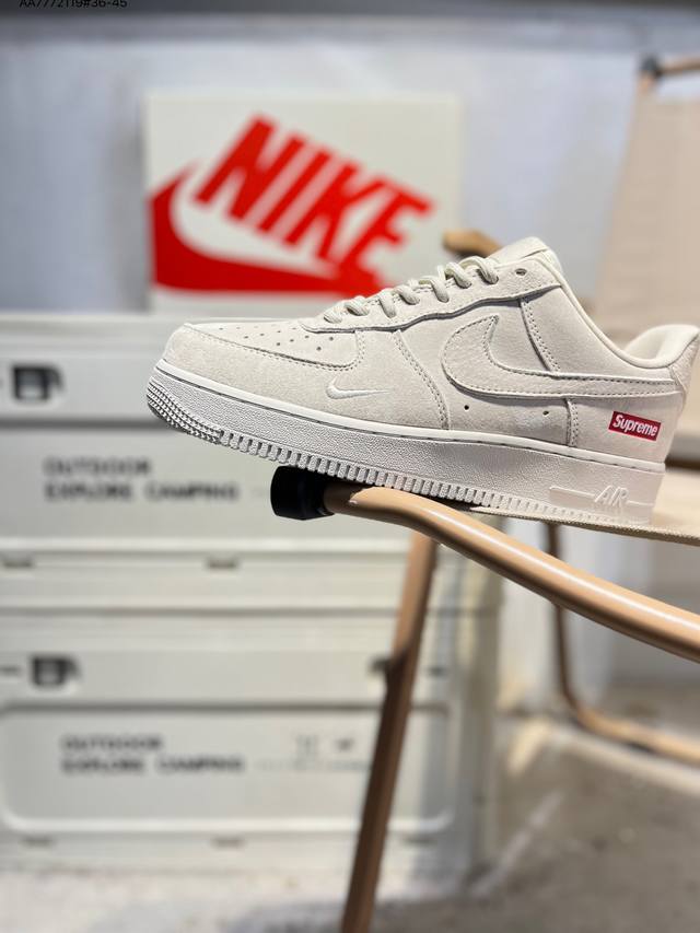 Supreme X Nk Air Force 1'07 Low 空军一号低帮休闲板鞋 #定制皮料 原楦原纸板 纯正空军版型 高清洁度 内置全掌气垫Df0188