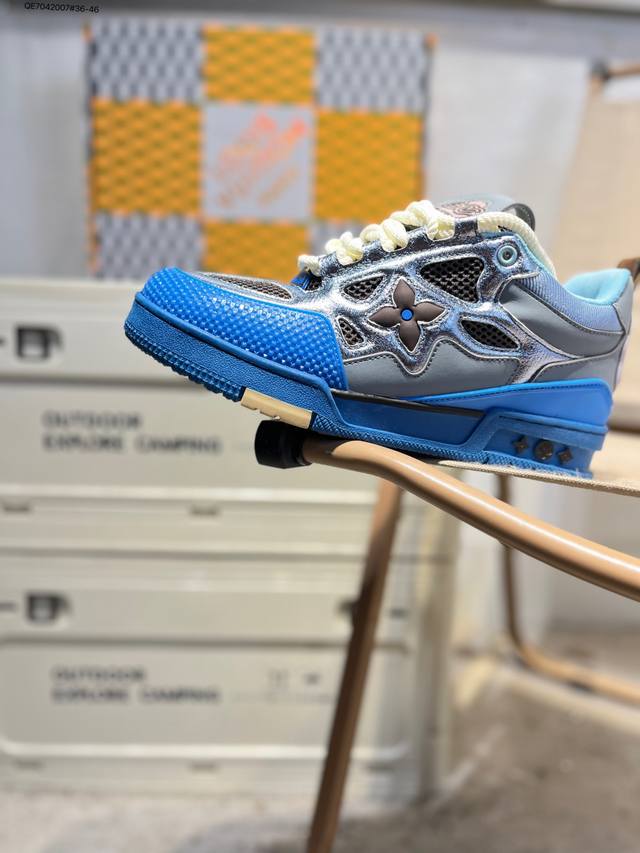 路易威登 Louis Vuitton Lv路易威登板鞋 新款 Lv Trainer最新配色运动鞋 L家 篮球鞋风格运动鞋 该鞋由艺术总监 Virgil Ablo
