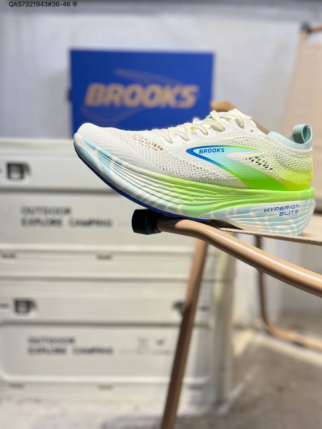 Brooks布鲁克斯 Hyperion Elite 4 舒适百搭防滑耐磨 低帮 越野竞速跑步鞋 采用改进工程空气网眼组合热熔工艺 鞋面材质搭载Dna Loft