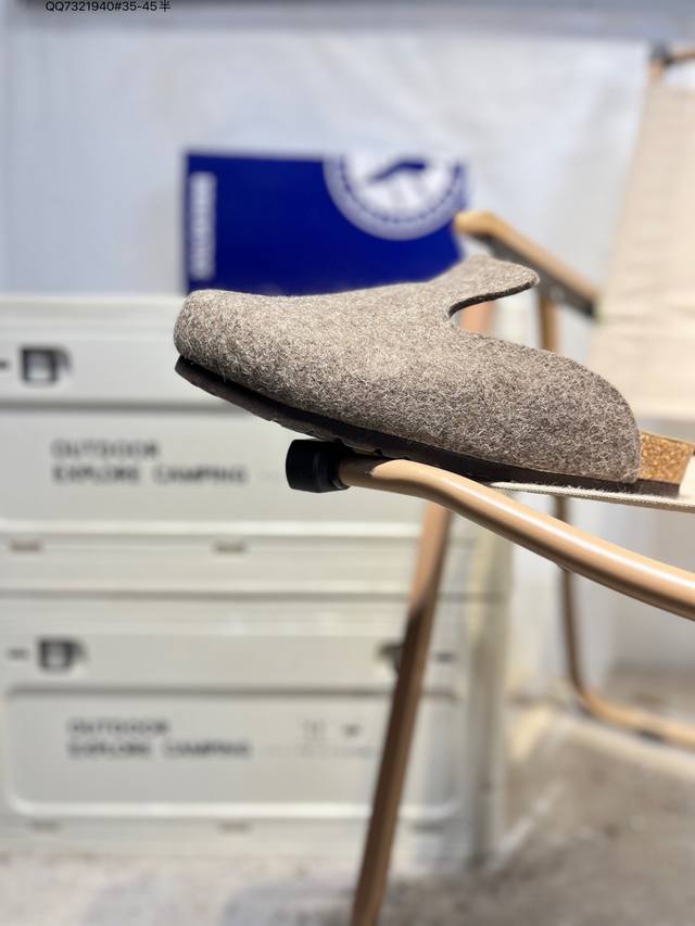 博肯Birkenstock London Suede Leather 牛皮绒面革平底复古软木休闲鞋 1011220 Qq7321940#35-45半