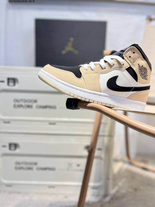 福利特价公司级头层皮# Air Jordan 1 Mid Aj1中帮系列篮球鞋 官方同步配色 原装级产物 #立体鞋型 细节完美 高清洁度Es7531841#