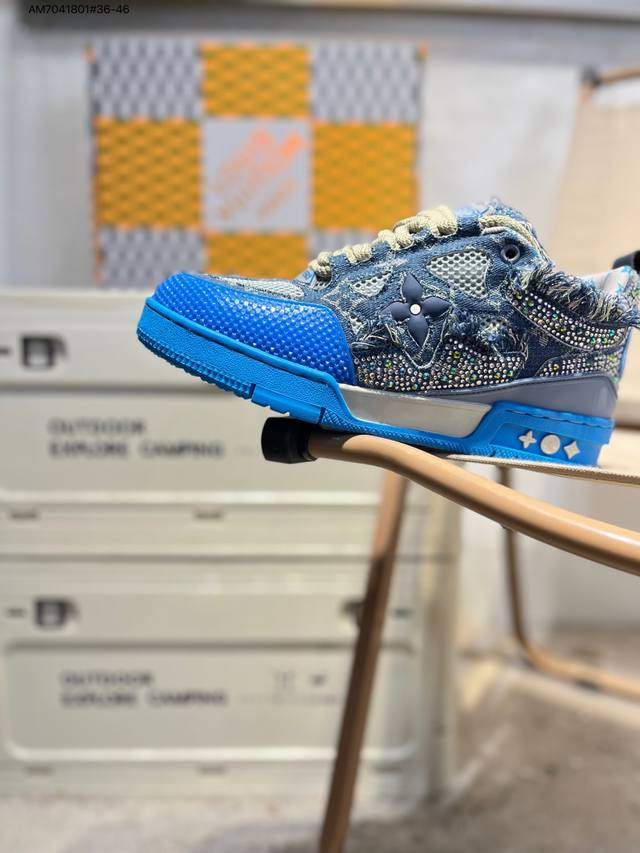 路易威登 Louis Vuitton Lv路易威登板鞋 新款 Lv Trainer最新配色运动鞋 L家 篮球鞋风格运动鞋 该鞋由艺术总监 Virgil Ablo