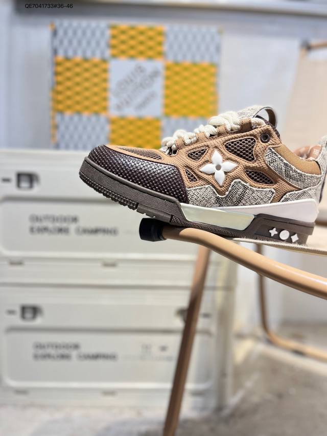 路易威登 Louis Vuitton Lv路易威登板鞋 新款 Lv Trainer最新配色运动鞋 L家 篮球鞋风格运动鞋 该鞋由艺术总监 Virgil Ablo