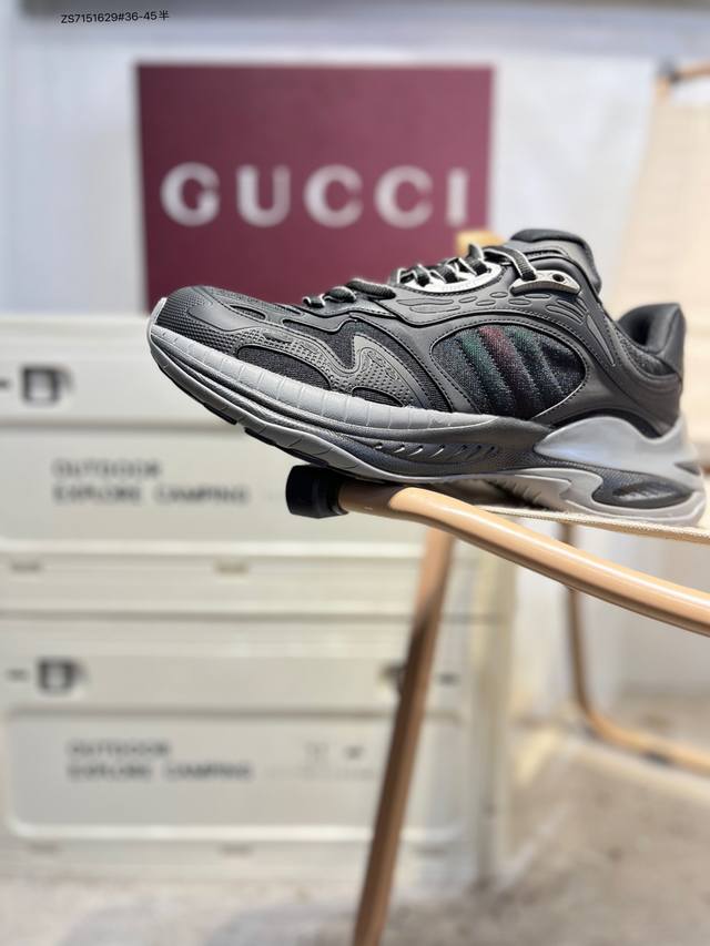 广东原厂# Gucci Distressed Screener Sneaker古驰经典原型复古百搭老爹板鞋 复古学院风814040 Zs7151629#36-4