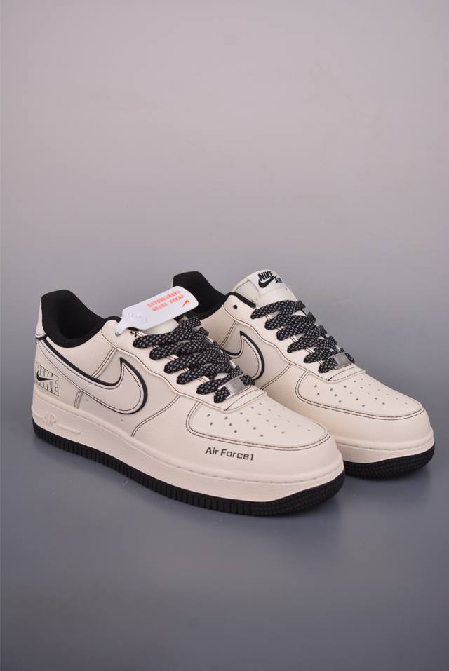 Nike Air Force 1 Low 米黑 原楦头原纸板 打造纯正空军版型 专注外贸渠道 全掌内置蜂窝气垫 原盒配件 原厂中底钢印、拉帮完美 官方货号: J