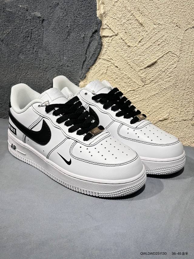 新品上市实拍 Air Force 1 Low’07 空军一号低帮休闲板鞋 定制皮料 原楦原纸板 纯正空军版型 内置全掌气垫 货号：男 Cw2288-114 女