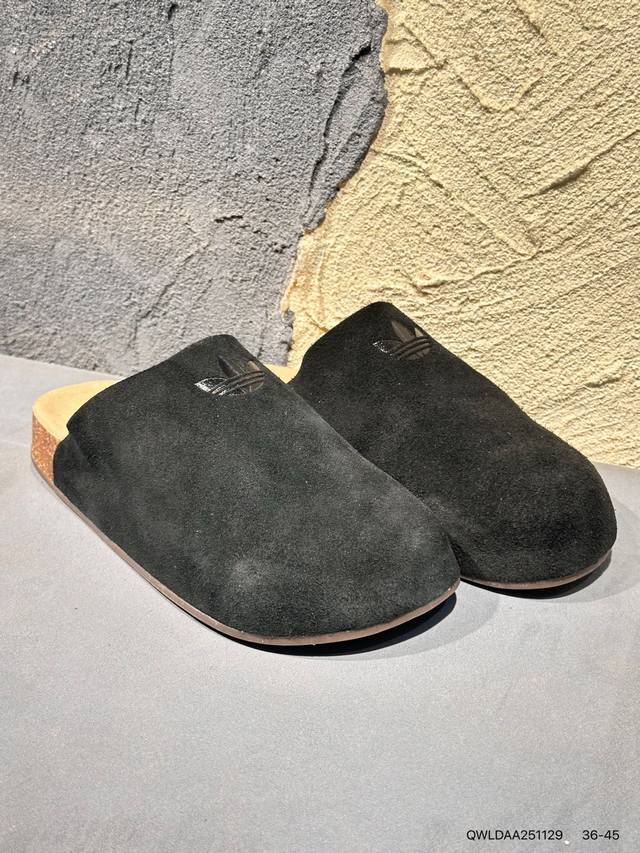 新品上市实拍 Adidas Originals Adimule 舒适百搭 防磨防滑包头拖鞋 加绒拖鞋 货号：Jq4367 尺码：36 36.5 37.5 38