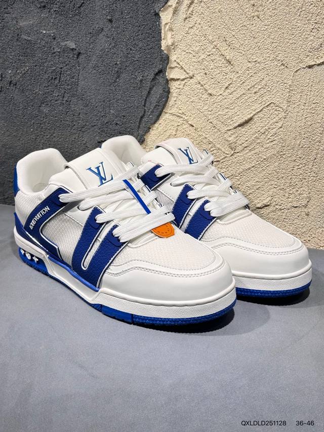 新品上市实拍 全新Lv路易威登Louis Vuitton Trainer Sneaker Low休闲运动文化百搭篮球板鞋Qxldld251128