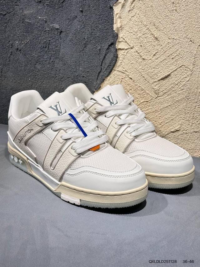 新品上市实拍 全新Lv路易威登Louis Vuitton Trainer Sneaker Low休闲运动文化百搭篮球板鞋Qxldld251128