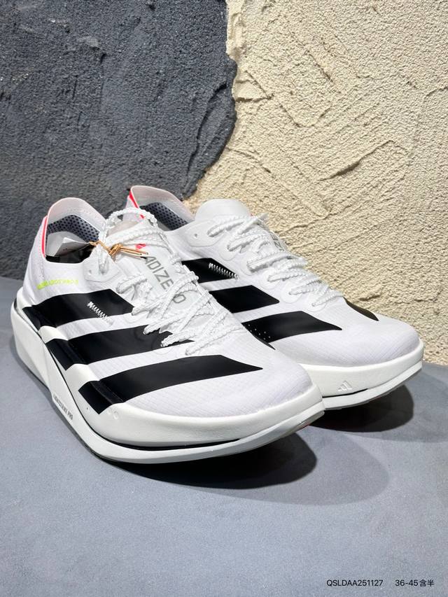 新品上市实拍 Ad 阿迪 Adiero Adios pro 5M 马拉松 网面超轻透气跑步鞋 K18290 尺码 ：36 36.6 37 38 38.5 39