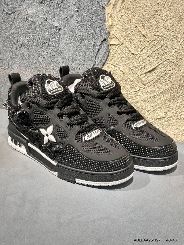 新品上市实拍 全新Lv路易威登Louis Vuitton Trainer Sneaker Low休闲运动文化百搭篮球板鞋Adldaa251127