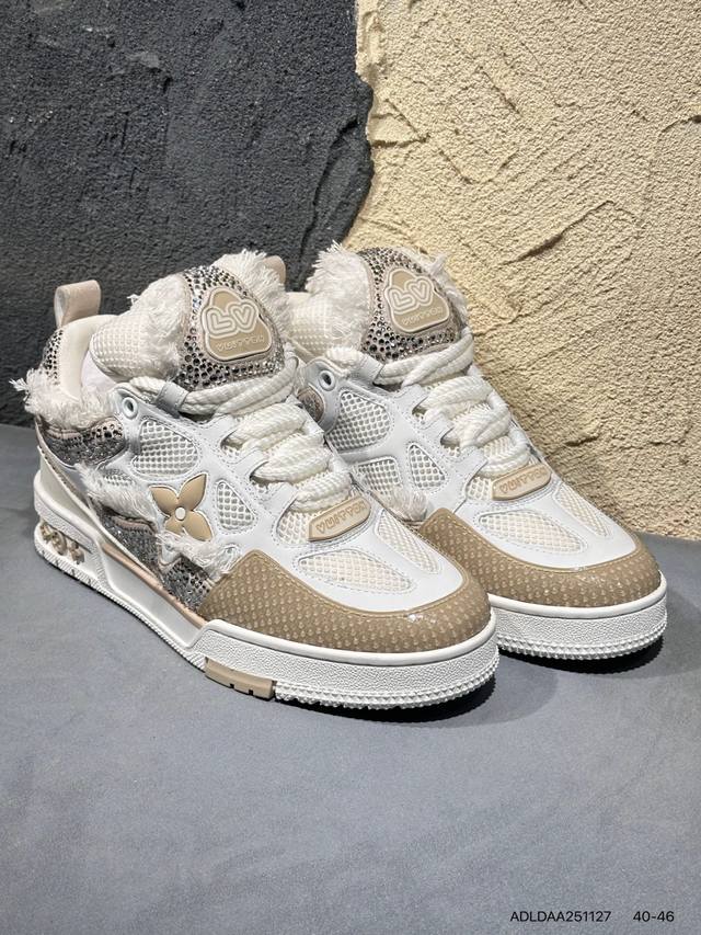 新品上市实拍 全新Lv路易威登Louis Vuitton Trainer Sneaker Low休闲运动文化百搭篮球板鞋Adldaa251127
