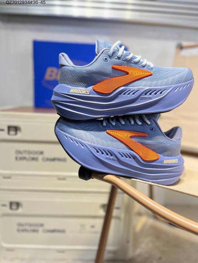Brooks Glycerin Max布鲁克斯 低帮透气缓震轻盈跑步鞋 采用改进工程空气网眼组合热熔工艺 鞋面材质搭载Dna Loft V2密度泡棉缓震系统 中