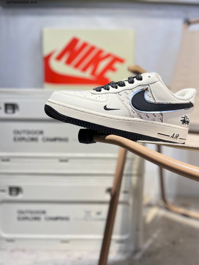 斯图西 X Nk Air Force 1'07 Low 空军一号低帮休闲板鞋 #定制皮料 原楦原纸板 纯正空军版型 高清洁度 内置全掌气垫Xz6188 Qs77