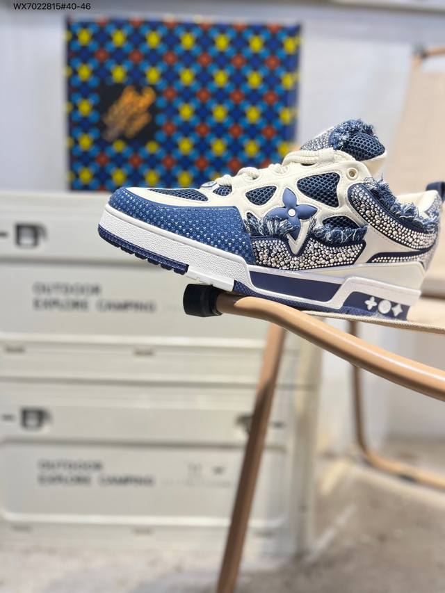 广东原厂# 路易威登 Louis Vuitton Lv路易威登板鞋 新款 Lv Trainer最新配色运动鞋 L家 篮球鞋风格运动鞋 该鞋由艺术总监 Virgi