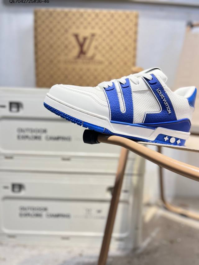 路易威登 Louis Vuitton Lv路易威登板鞋 新款 Lv Trainer最新配色运动鞋 L家 篮球鞋风格运动鞋 该鞋由艺术总监 Virgil Ablo