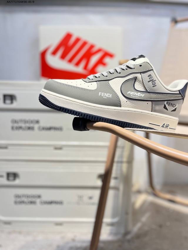 芬迪 X Nk Air Force 1'07 Low 空军一号低帮休闲板鞋 #定制皮料 原楦原纸板 纯正空军版型 高清洁度 内置全掌气垫Df0188 Aa777