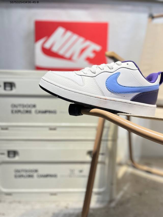 福利特价Nk Court Borough 小空军百搭透气休闲运动板鞋 经典耐用的设计 兼顾舒适脚感和出众风范 演绎匠心之作 结构性的支撑贴合感结合复古篮球设计