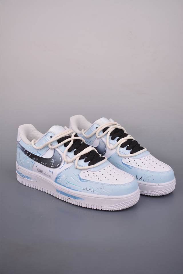 Nike Air Force 1 Low 手绘涂鸦 解构绑带 原楦头原纸板 打造纯正空军版型 专注外贸渠道 全掌内置蜂窝气垫 原盒配件 原厂中底钢印、拉帮完美