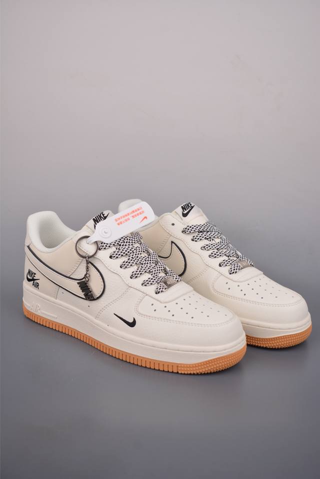 Nike Air Force 1 Low 米黑 原楦头原纸板 打造纯正空军版型 专注外贸渠道 全掌内置蜂窝气垫 原盒配件 原厂中底钢印、拉帮完美 官方货号: C