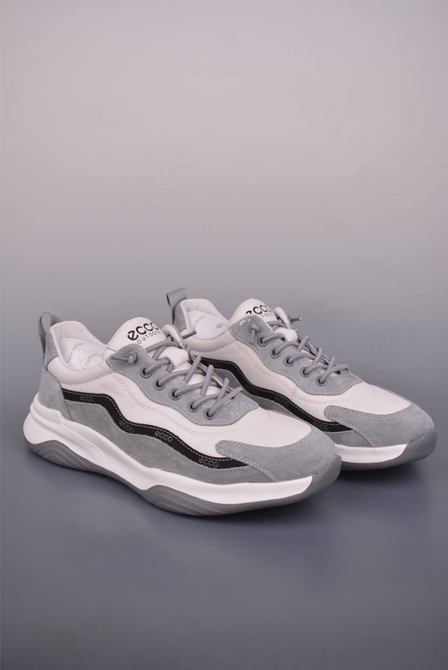 Ecco爱步男士休闲老爹鞋 简单耐看清爽版型 百搭休闲板鞋 柔酷7号系列 鞋面采用进口小牛皮+透气头层猪皮内里 时尚个性 出街有型 简约系带设计 可自由调节松紧