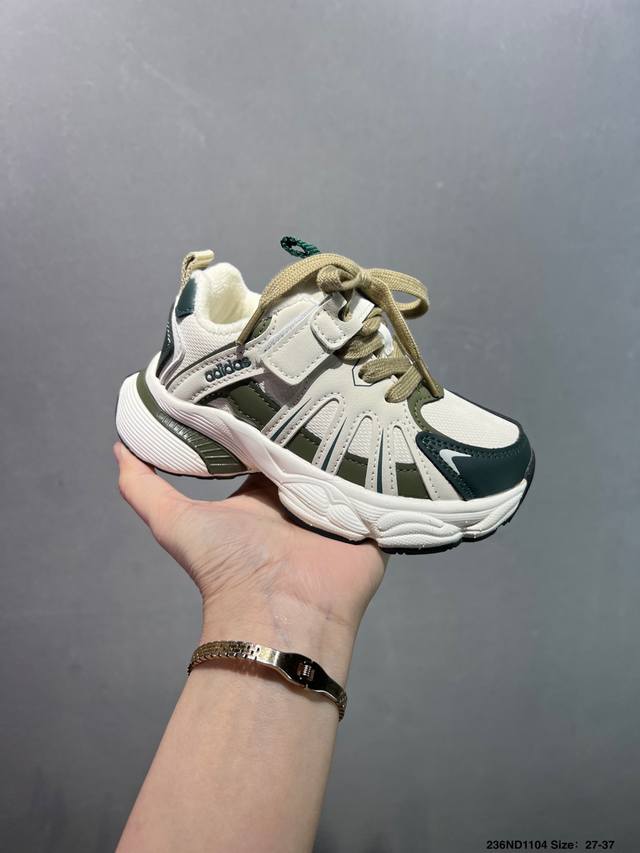 加绒款 童鞋Adidas 阿迪达斯 太空革网面 时尚 百搭设计舒适 防滑透气 低帮 儿童休闲鞋 阿迪童鞋 尺码:27 28 29 30 31 32 33 34