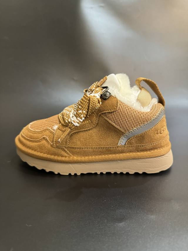 放 Ugglowmel 梅尔2代运动休闲鞋儿童雪地靴 采用系带全羊毛内里加绒保暖款，采用头层真牛皮 柔软亲肤 舒适透气 个性时尚又百搭，Eva轻质缓震、防滑耐磨