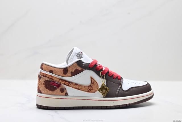 公司级Nike Air Jordan 1 马年限定 Cny新年款 耐克 舒适贴合低帮 复古篮球鞋 同步官方配色 升级原楦原档案数据开发纸版楦型 采用同源纳帕头层