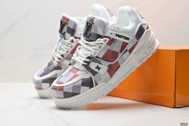 真标Louis Vuitton Trainer Maxi 路易威登 小胖丁 圆头系带低帮 厚底板鞋 Ld:Jzd355-Adj