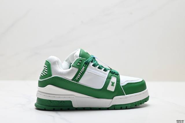 真标Louis Vuitton Trainer Maxi 路易威登 小胖丁 圆头系带低帮 厚底板鞋 尺码:36-45 Ld:Jzd355-Adj